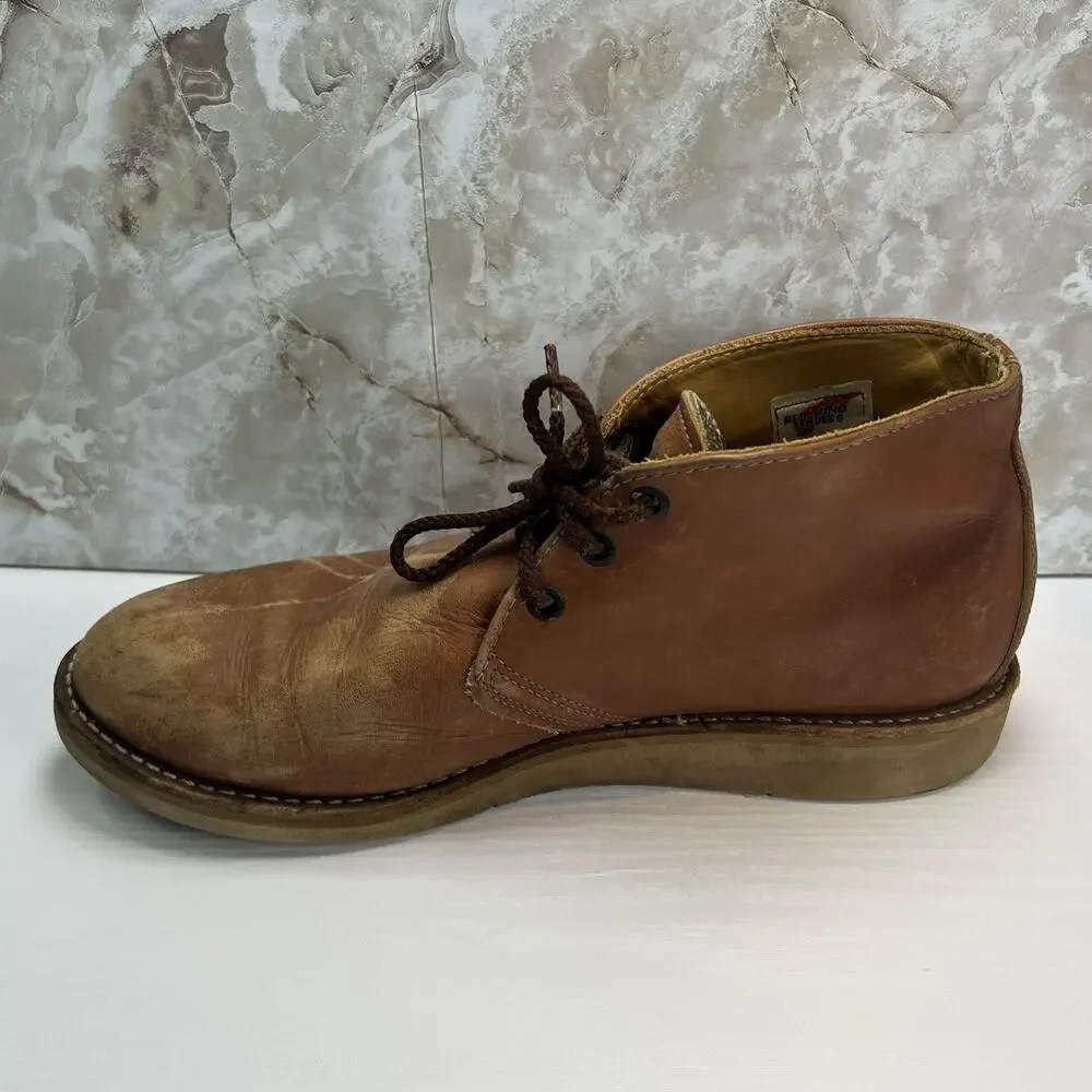 Vintage Red Wing 595 Chukka Leather Lace Up Boots Mens Sz 9 D - Made In USA
